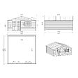 ALTANKA - Abri de jardin en bois - 6x6 m + terrasse avec balustrade et avant-toit en bois - 48 m2 - DOM749+DOM553+DOM555+POD04 - vignette