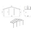 ALTANKA - Abri de jardin en bois - 6x6 m + terrasse avec balustrade et avant-toit en bois - 48 m2 - DOM749+DOM553+DOM555+POD04 - vignette