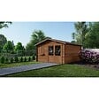 ALTANKA - Abri de jardin en bois - 16m2 - 4x4m - Traité - Ep. 28mm - Couleur: marron - DOM181 - vignette