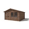 ALTANKA - Abri de jardin en bois - 16m2 - 4x4m - Traité - Ep. 28mm - Couleur: marron - DOM181 - vignette