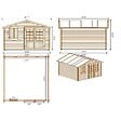 ALTANKA - Abri de jardin en bois - 16m2 - 4x4m - Traité - Ep. 28mm - Couleur: marron - DOM181 - vignette
