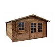 ALTANKA - Abri de jardin en bois - 16m2 - 4x4m - Traité - Ep. 28mm - Couleur: marron - DOM181 - vignette