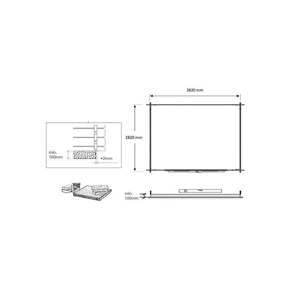 ALTANKA - Abri de jardin en bois - 4x3 m avec extension de 4x2.76 m - 23.06 m²- Traité - DOM677+DOS194 - large
