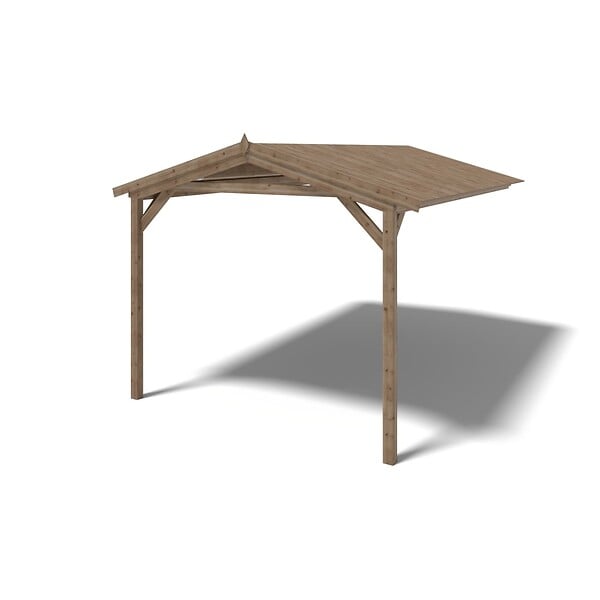 ALTANKA - Abri de jardin en bois - 4x3 m avec extension de 4x2.76 m - 23.06 m²- Traité - DOM677+DOS194 - large