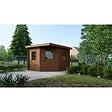ALTANKA - Abri de jardin en bois - 8m2 - 3x3m - Traité - Ep. 28mm - Couleur: marron - DOM753 - vignette