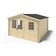 ALTANKA - Abri de jardin en bois - 16m2 - 4x4m - Ep. 40mm - Couleur: naturel - DOM611 - vignette