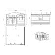 ALTANKA - Abri de jardin en bois - 16m2 - 4x4m - Ep. 40mm - Couleur: naturel - DOM611 - vignette