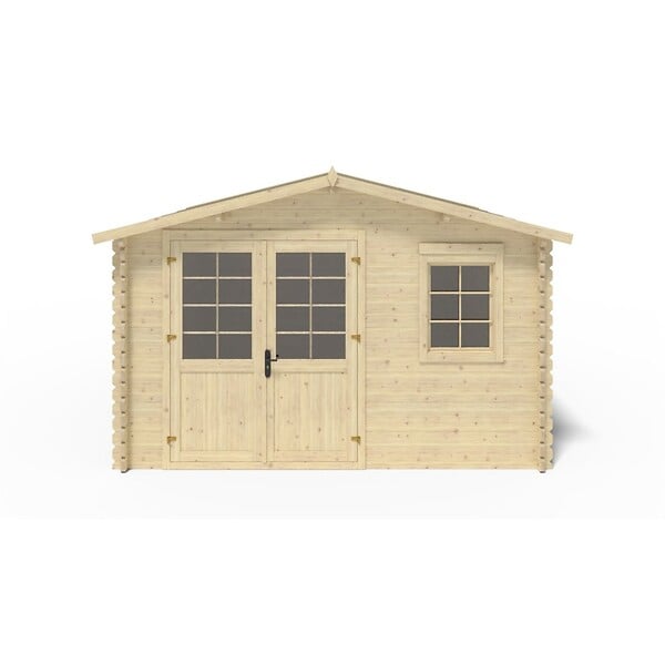 ALTANKA - Abri de jardin en bois - 16m2 - 4x4m - Ep. 40mm - Couleur: naturel - DOM611 - large