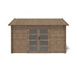 ALTANKA - Abri de jardin en bois - 12m2 - 4x3m - Traité - Ep. 28mm - Couleur: marron - DOM677 - vignette