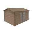 ALTANKA - Abri de jardin en bois - 12m2 - 4x3m - Traité - Ep. 28mm - Couleur: marron - DOM677 - vignette