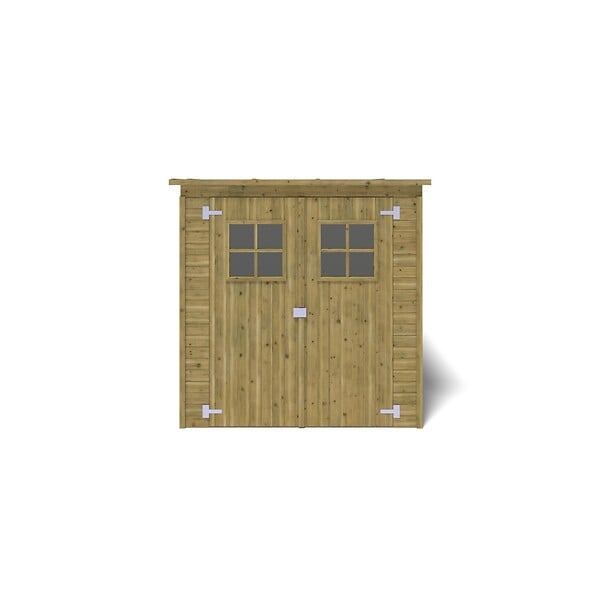 ALTANKA - Abri de jardin en bois 3.42 m2 - 1.9x1.8 m - traité - Couleur: vert - DOM10 - large