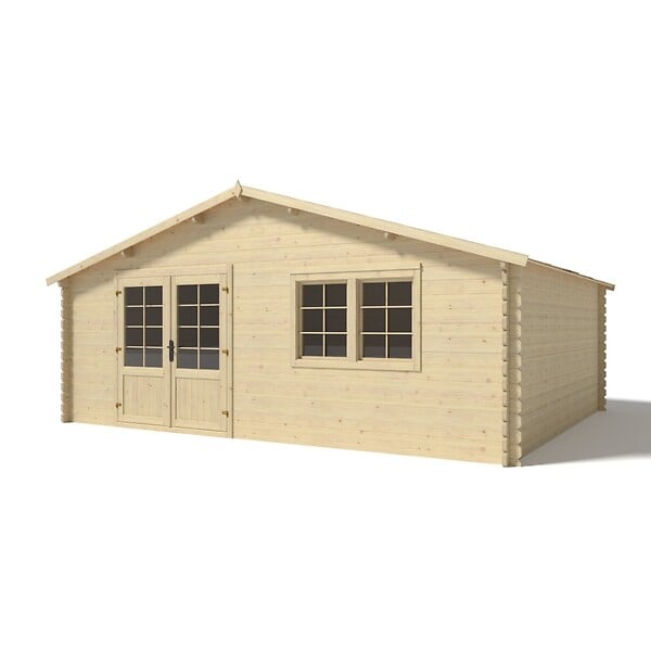 ALTANKA - Abri de jardin en bois - 30m2 - 6x5m - Ep. 40mm - Couleur: naturel - DOM748 - large