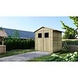 ALTANKA - Abri de jardin en bois 3.46 m2 - 1.9x1.82 m - traité - Couleur: vert - DOM218 - vignette