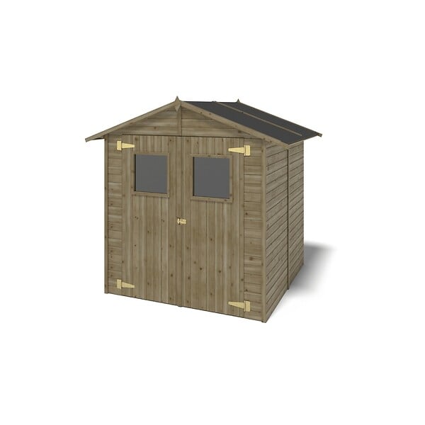 ALTANKA - Abri de jardin en bois 3.46 m2 - 1.9x1.82 m - traité - Couleur: vert - DOM218 - large