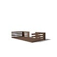 ALTANKA - Terrasse en bois avec balustrade pour abri en bois - 8m2 - 4m x 2m - imprégnée - couleur: marron - DOM79 - vignette