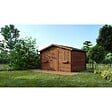 ALTANKA - Abri de jardin en bois - 12m2 - 4x3m - Traité - Ep. 28mm - Couleur: marron - DOM418 - vignette