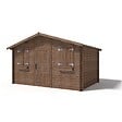 ALTANKA - Abri de jardin en bois - 12m2 - 4x3m - Traité - Ep. 28mm - Couleur: marron - DOM418 - vignette