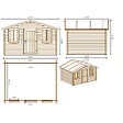 ALTANKA - Abri de jardin en bois - 12m2 - 4x3m - Traité - Ep. 28mm - Couleur: marron - DOM418 - vignette