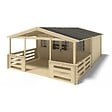ALTANKA - Terrasse en bois avec balustrade pour abri en bois - 15m2 - 5m x 3m - couleur: naturel - DOM616 - vignette