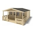 ALTANKA - Terrasse en bois avec balustrade pour abri en bois - 10m2 - 5m x 2m - couleur: naturel - DOM615 - vignette