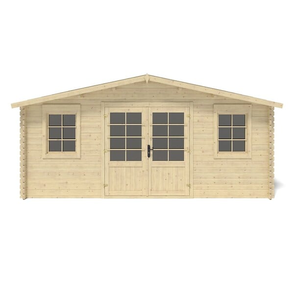 ALTANKA - Abri de jardin en bois - 21.42m2 - 5.1x4.2m - Ep. 34mm - Couleur: naturel - DOM746 - large