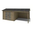 ALTANKA - Abri de jardin en bois - 17.4m2 - 5.79x3m - Traité - Ep. 28mm - Couleur: vert - DOM718 - vignette
