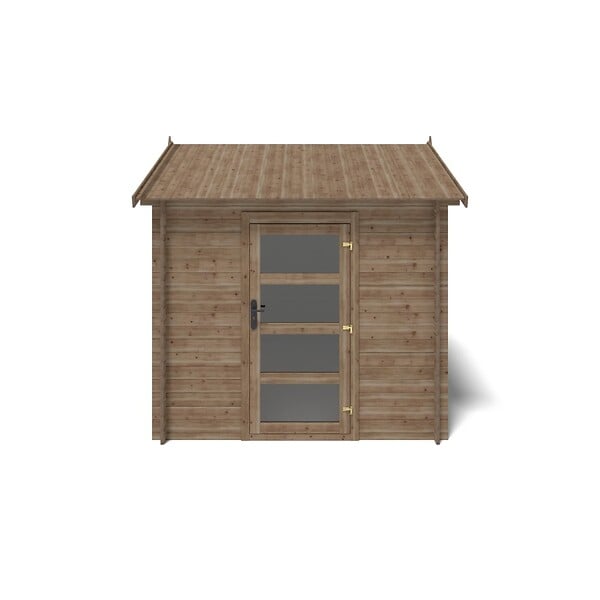 ALTANKA - Abri de jardin en bois - 7.5m2 - 2.5x3m - Traité - Ep. 28mm - Couleur: marron - DOM675 - large