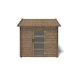 ALTANKA - Abri de jardin en bois - 7.5m2 - 2.5x3m - Traité - Ep. 28mm - Couleur: marron - DOM675 - vignette