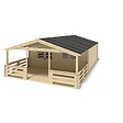 ALTANKA - Terrasse en bois avec balustrade pour abri en bois - 18m2 - 6m x 3m - couleur: naturel - DOM558 - vignette