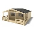 ALTANKA - Abri de jardin en bois - 6x5 m + terrasse avec balustrade et avant-toit en bois - 42 m2 - DOM747+DOM553+DOM555+POD04 - vignette
