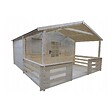 ALTANKA - Terrasse en bois avec balustrade pour abri en bois - 8m2 - 4m x 2m - couleur: naturel - DOM18 - vignette