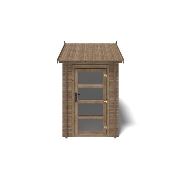 ALTANKA - Abri de jardin en bois - 4.5m2 - 1.5x3m - Traité - Ep. 28mm - Couleur: marron - DOM673 - large