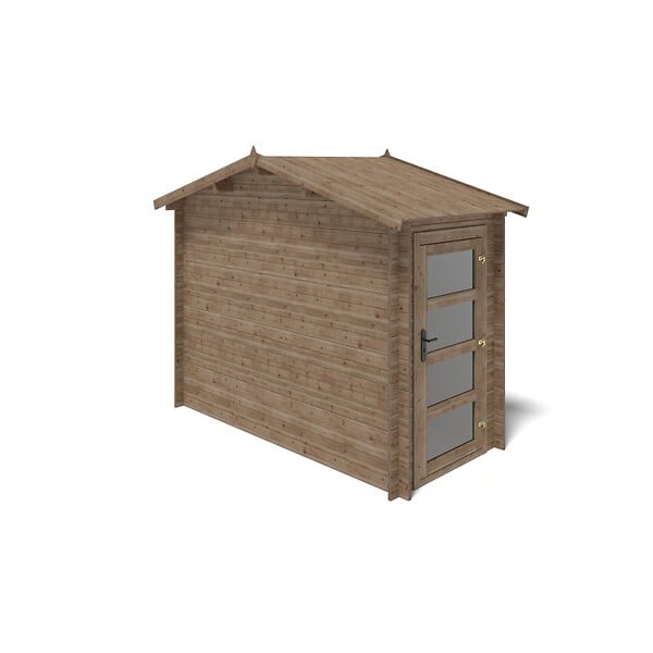 ALTANKA - Abri de jardin en bois - 4.5m2 - 1.5x3m - Traité - Ep. 28mm - Couleur: marron - DOM673 - large