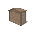 ALTANKA - Abri de jardin en bois - 4.5m2 - 1.5x3m - Traité - Ep. 28mm - Couleur: marron - DOM673 - vignette