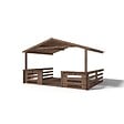 ALTANKA - Terrasse en bois avec balustrade pour abri en bois - 12m2 - 4m x 3m - imprégnée - couleur: marron - DOM542 - vignette