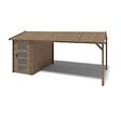 ALTANKA - Abri de jardin en bois - 1.5x3 m avec extension de 4x2.76 m - 15.56 m²- Traité - DOM673+DOS194 - vignette