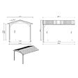 ALTANKA - Abri de jardin en bois - 1.5x3 m avec extension de 4x2.76 m - 15.56 m²- Traité - DOM673+DOS194 - vignette