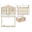 ALTANKA - Abri de jardin en bois - 12m2 - 4x3m - Ep. 28mm - Couleur: naturel - DOM337 - vignette