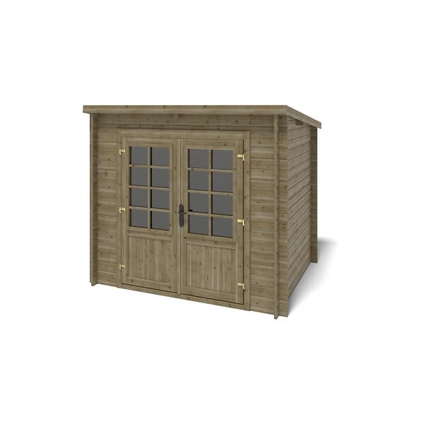 ALTANKA - Abri de jardin en bois - 5m2 - 2.5x2m - Traité - Ep. 28mm - Couleur: vert - DOM725 - large