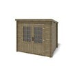 ALTANKA - Abri de jardin en bois - 5m2 - 2.5x2m - Traité - Ep. 28mm - Couleur: vert - DOM725 - vignette