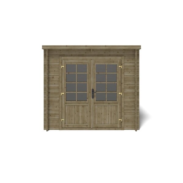 ALTANKA - Abri de jardin en bois - 5m2 - 2.5x2m - Traité - Ep. 28mm - Couleur: vert - DOM725 - large