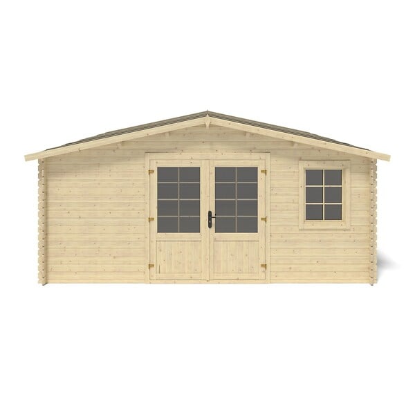 ALTANKA - Abri de jardin en bois - 25m2 - 5x5m - Ep. 28mm - Couleur: naturel - DOM591 - large