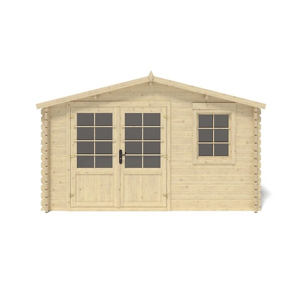 ALTANKA - Abri de jardin en bois - 15.21m2 - 3.9x3.9m - Ep. 40mm - Couleur: naturel - DOM658 - large