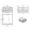 ALTANKA - Abri de jardin en bois - 15.21m2 - 3.9x3.9m - Ep. 40mm - Couleur: naturel - DOM658 - vignette