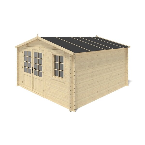 ALTANKA - Abri de jardin en bois - 15.21m2 - 3.9x3.9m - Ep. 40mm - Couleur: naturel - DOM658 - large