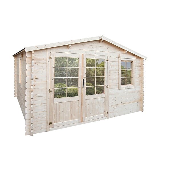 ALTANKA - Abri de jardin en bois - 15.21m2 - 3.9x3.9m - Ep. 40mm - Couleur: naturel - DOM658 - large