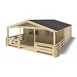 ALTANKA - Abri de jardin en bois - 6x5 m + terrasse avec balustrade et avant-toit en bois - 48 m2 - DOM747+DOM556+DOM558+POD04 - vignette