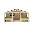 ALTANKA - Abri de jardin en bois - 6x5 m + terrasse avec balustrade et avant-toit en bois - 48 m2 - DOM747+DOM556+DOM558+POD04 - vignette