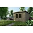 ALTANKA - Abri de jardin en bois - 9m2 - 3x3m - Traité - Ep. 28mm - Couleur: vert - DOM356 - vignette