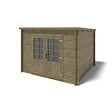 ALTANKA - Abri de jardin en bois - 9m2 - 3x3m - Traité - Ep. 28mm - Couleur: vert - DOM356 - vignette